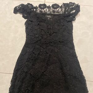 Lulus Black Lace Mini Dress